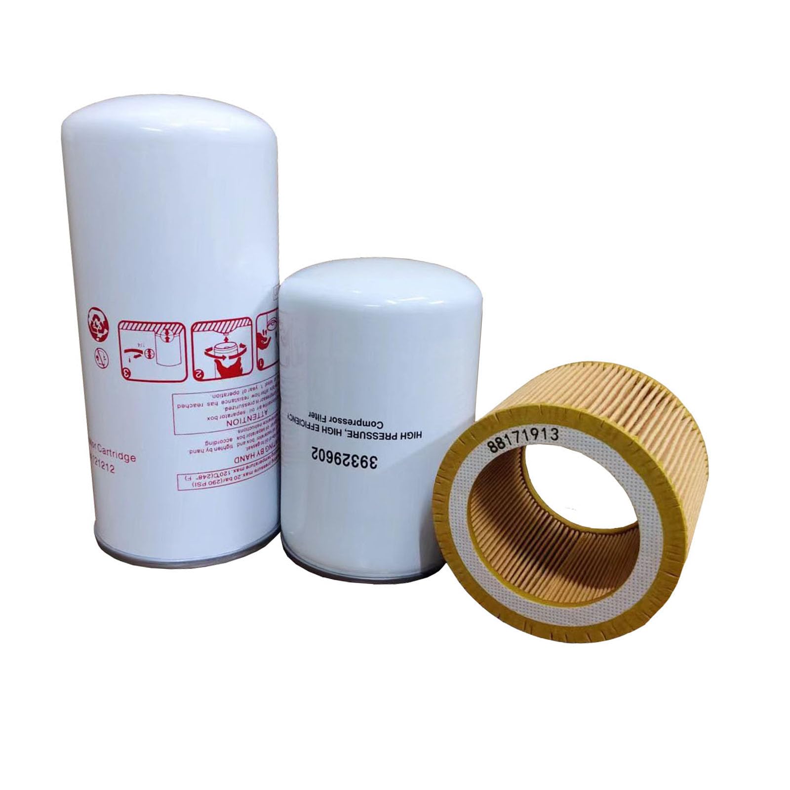 24121212 Oil Separation Filter 39329602 Oil Filter 88171913 Air Filter Kit - Compatible with Air Compressor Replacement Parts | For Industrial & Home Workshop Use