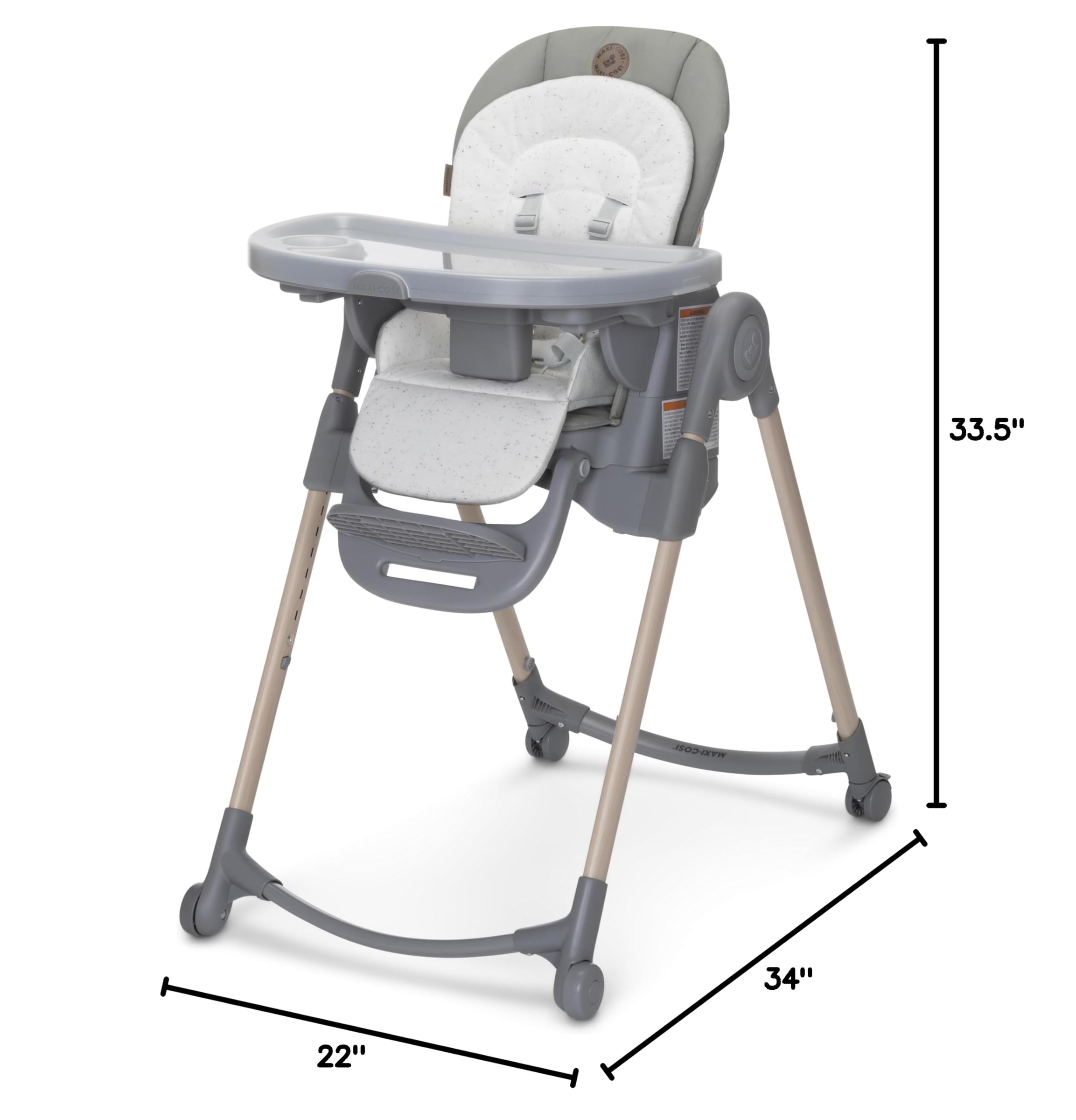 Maxi-Cosi Minla 6-in-1 Convertible Baby High Chair | Foldable, Adjustable & Portable | Classic Green Design | Perfect for Dining, Travel & Small Spaces