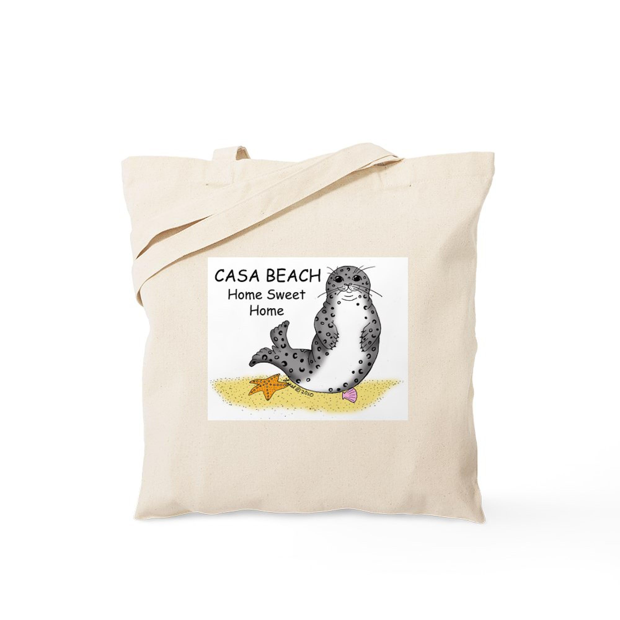 **Harbor Seal Tote Bag - Natural Canvas Reusable Shopping Bag for Groceries, Beach & Eco-Friendly Outings**