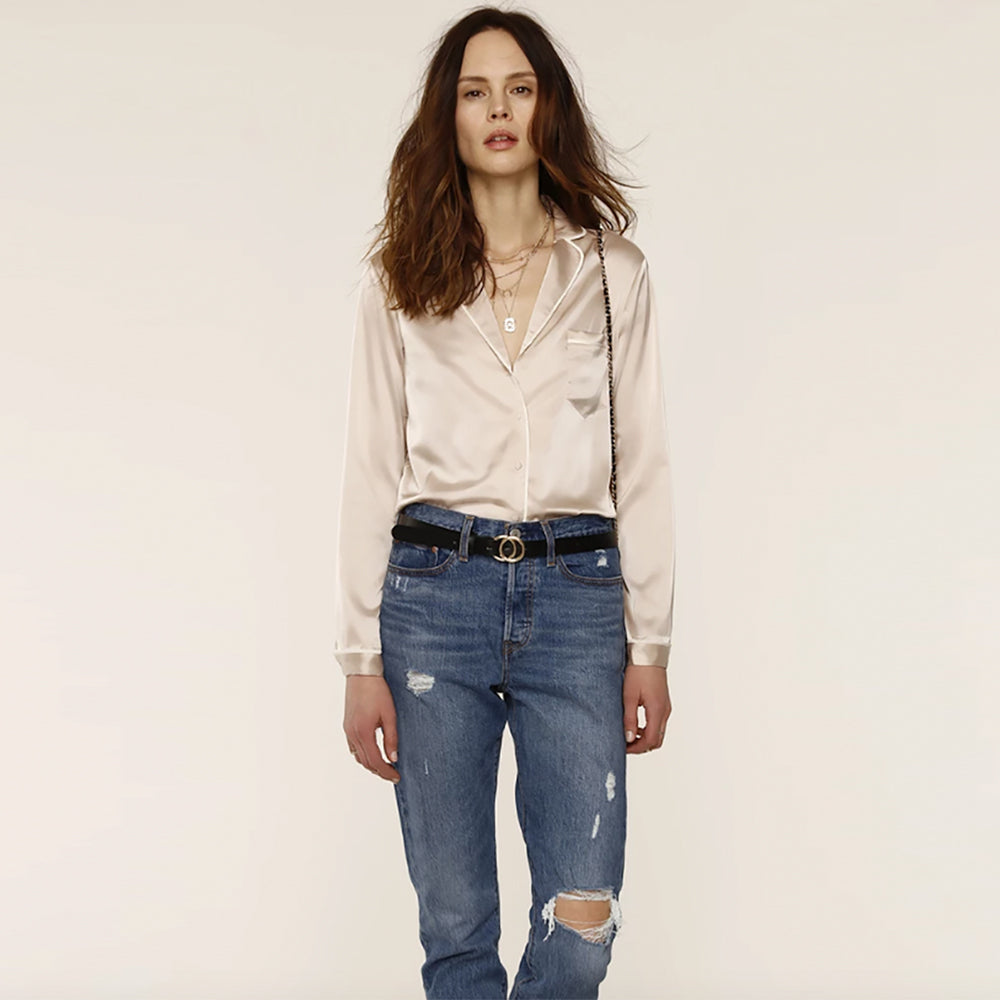 Benny Blouse Buff - Premium Women's Blouse for Work & Casual Wear | Comfortable & Stylish Office & Everyday Outfit