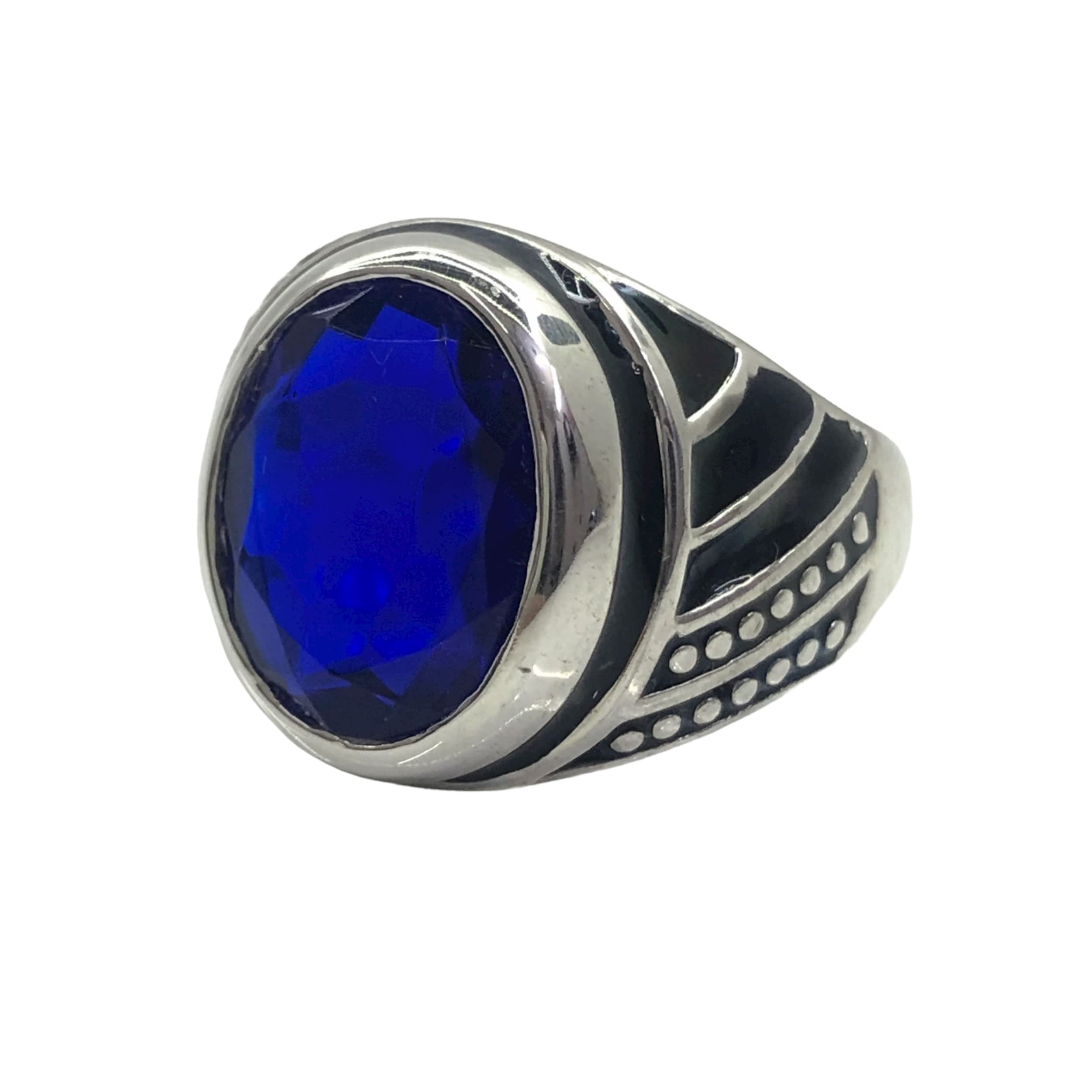 Blue Sapphire Engagement Ring for Women & Men - 925 Sterling Silver Wedding Band with CZ Stones - Anniversary Gift for Her or Him - Perfect for Proposals, Weddings & Special Occasions
