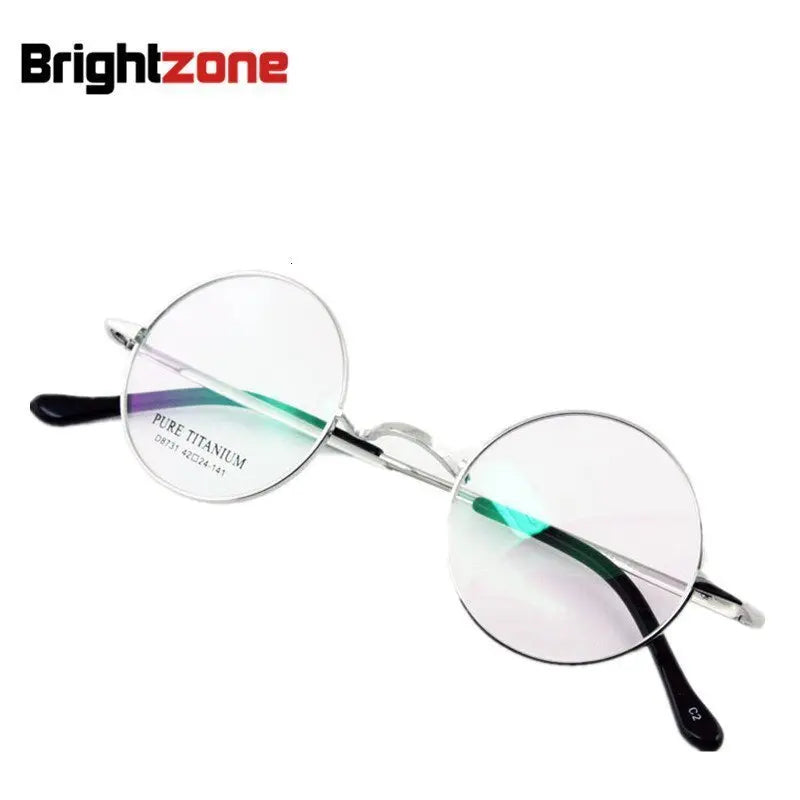 Brightzone Women's Full Rim Round Titanium Eyeglasses Frame 71422 - Lightweight & Durable Glasses for Work, Reading & Fashion