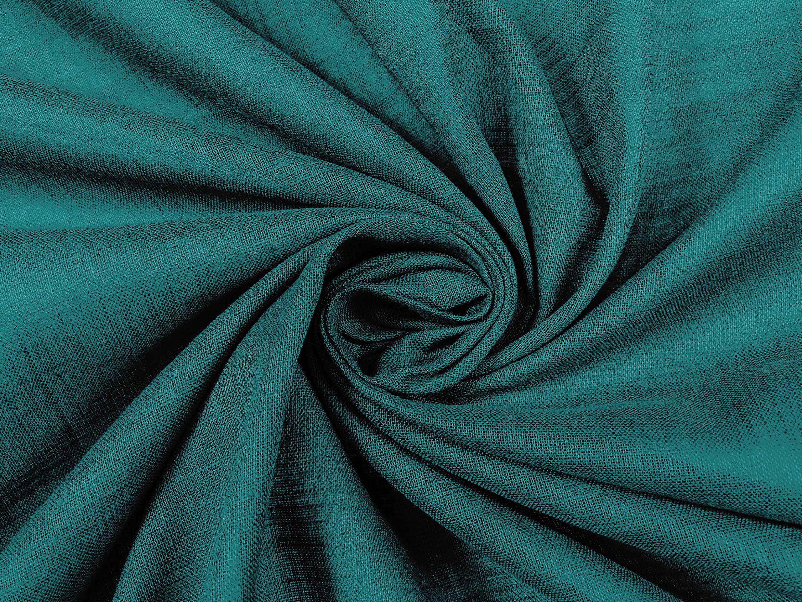 Soimoi Rayon Slub Teal Green Fabric by The Yard - 40