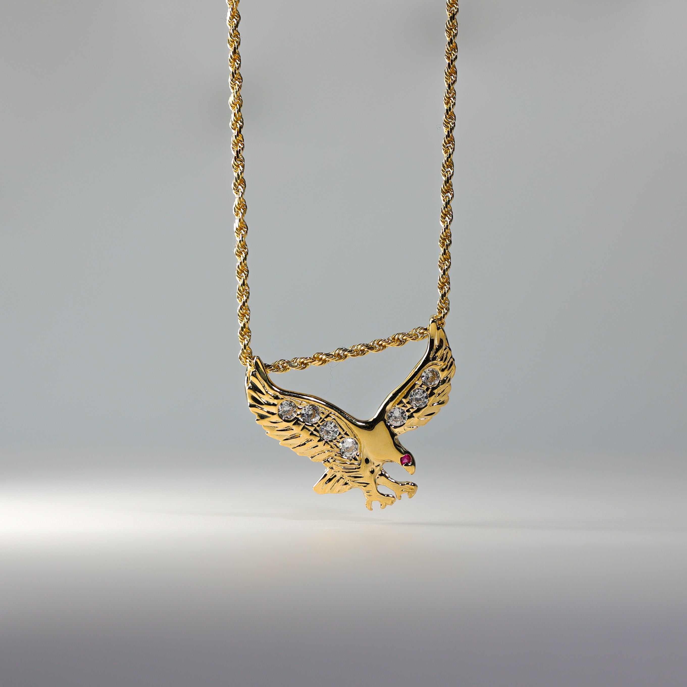 Gold Large Flying Eagle Pendant Necklace - Model 1599 | Elegant Jewelry Gift for Women & Men | Perfect for Parties, Weddings & Special Occasions