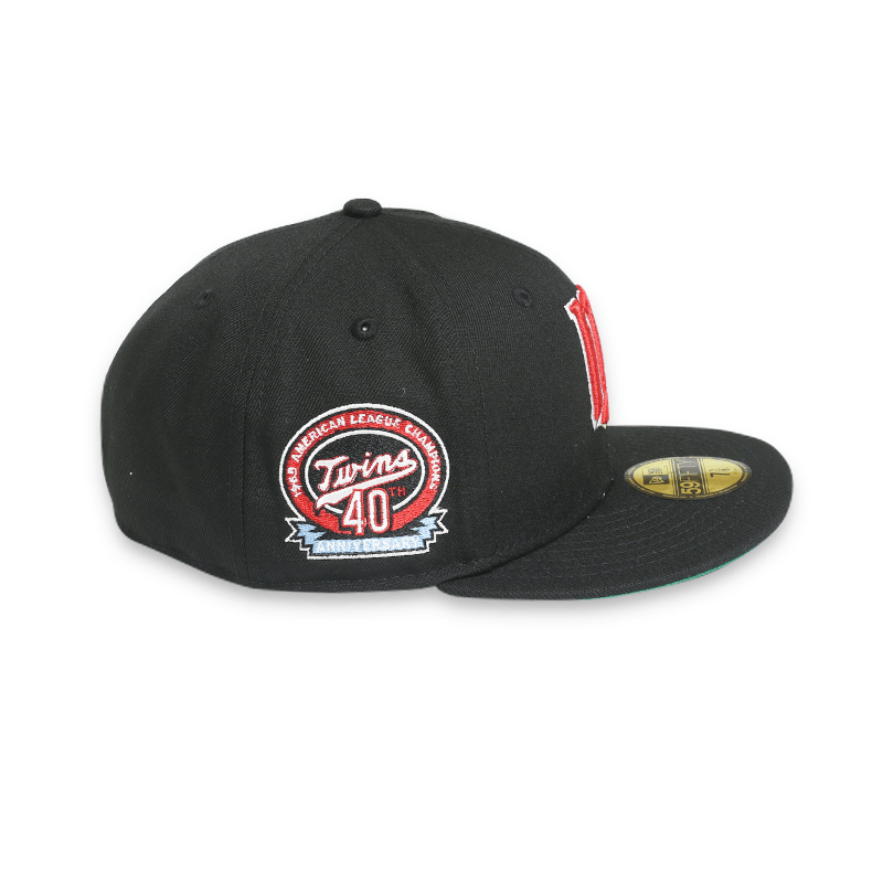 Minnesota Twins 40th Anniversary Black 59FIFTY Fitted Hat for Men - Official MLB Baseball Cap for Fans & Collectors - Perfect for Games, Gifts & Casual Wear