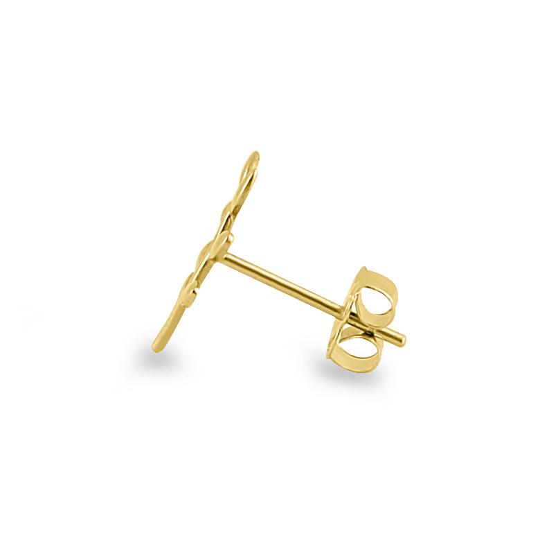 14K Solid Yellow Gold Trendy Branch Stud Earrings - Elegant Nature-Inspired Jewelry for Women, Perfect for Everyday Wear, Parties & Gifts