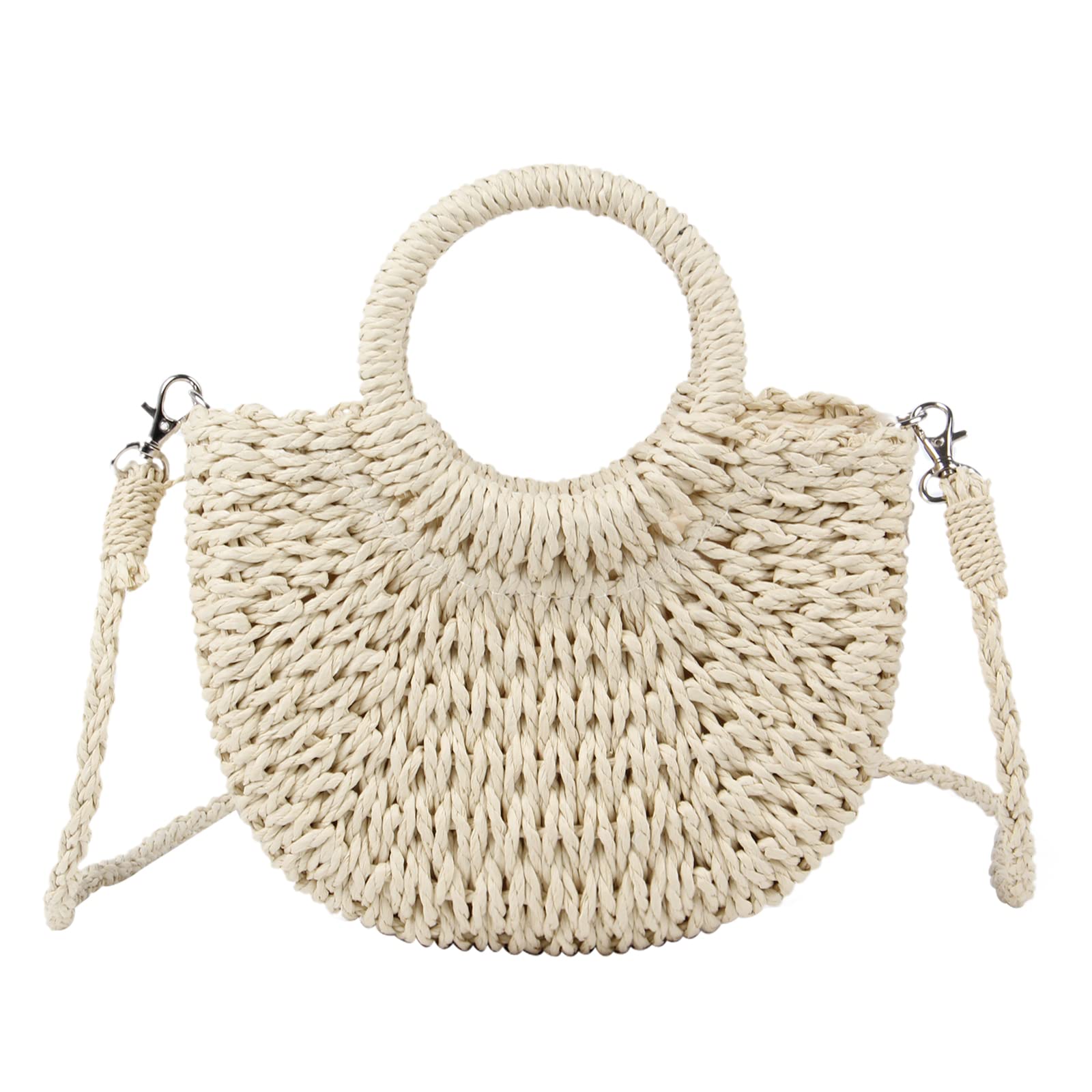 Stylish Woven Straw Tote Bag for Women - Summer Beach Crossbody Purse with Top Handle - Perfect for Vacation, Picnic, and Outdoor Activities