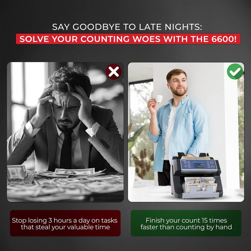 Cassida 6600 UV Business Grade Bill Counter with ValuCount - High-Speed Money Counting Machine for Banks, Retail & Cash Offices | Accurate & Reliable Currency Detection