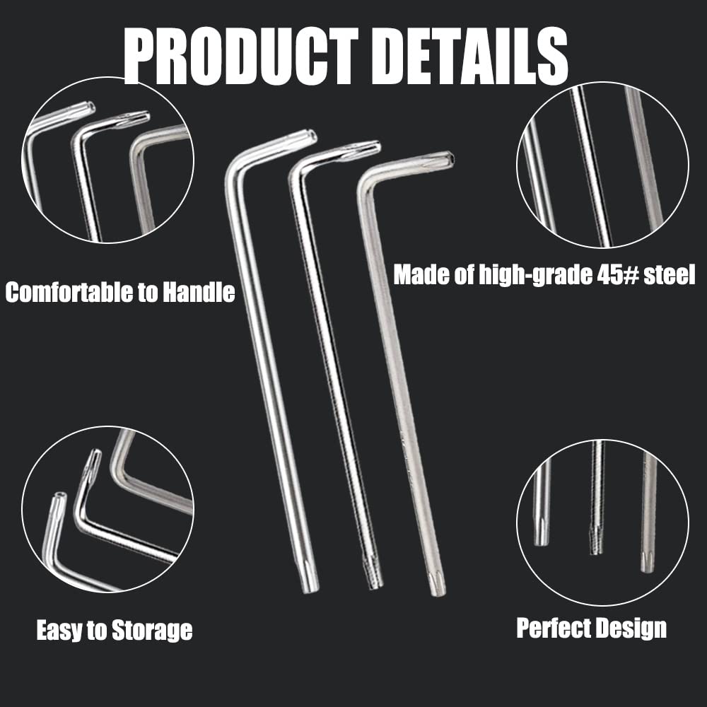 Auniwaig T10 Long Arm Torx Key Wrench Set - Professional Torx Hex Key Wrench Tool with L-Shape Nickel Plating for Electronics, Automotive & Bike Repairs - Durable Torque Repair Tool (1pc) - Perfect for DIY, Home Improvement and Mechanical Maintenance