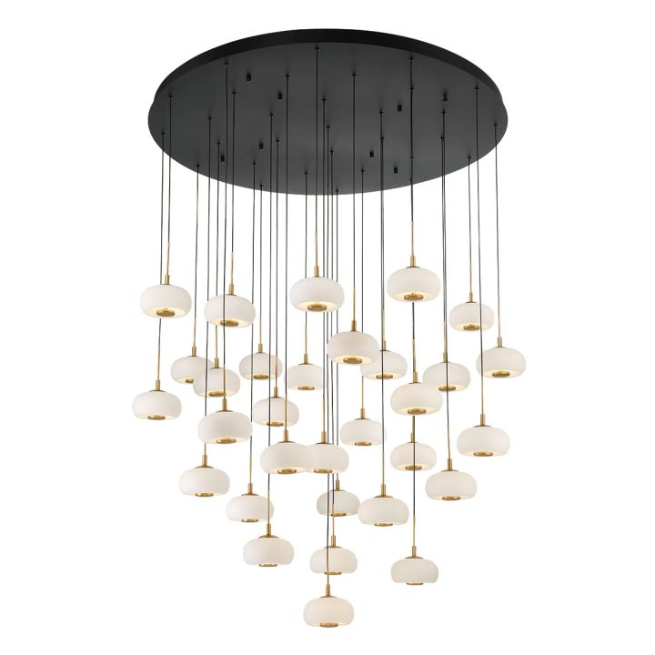 31-Light Round LED Chandelier - Modern Crystal Ceiling Light Fixture for Dining Room, Bedroom, Living Room & Entryway