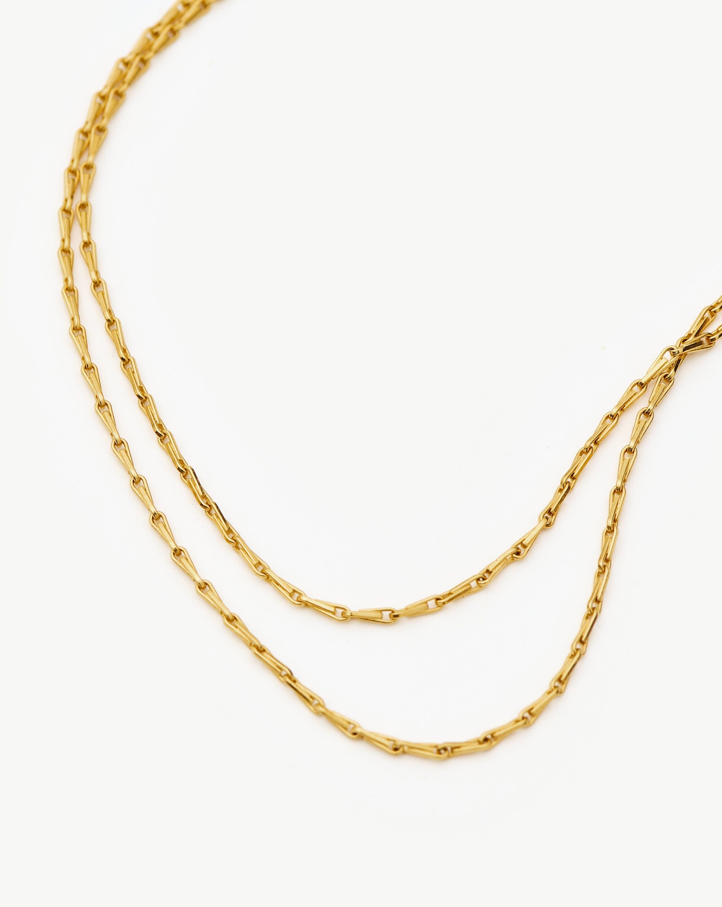 Savi Twisted Double Chain Necklace - 18k Gold Plated Women's Jewelry for Everyday Wear & Special Occasions