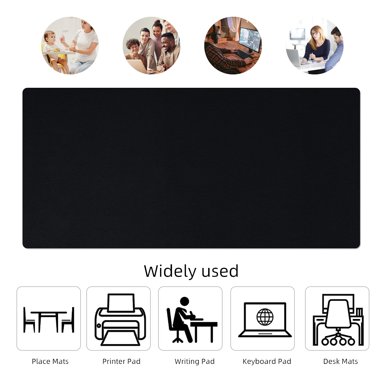 Premium PU Leather Desk Pad Protector - 47.2