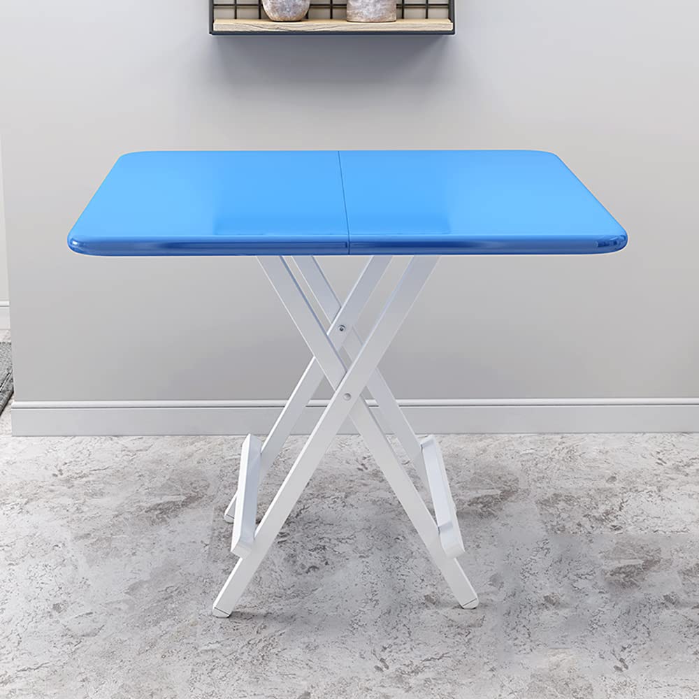 CHENCUAN Solid Wood Folding Table - Multipurpose Portable Desk for Dining, Kitchen, Picnic & Camping - Space-Saving Square Table with Metal Legs for Small Apartments, Parties & Outdoor Use