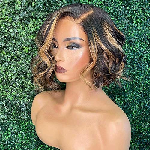 Oulaer 180% Density Honey Blonde Human Hair Wig for Black Women - 13x6 HD Invisible Lace Front Brazilian Pixie Cut Short Bob Wig with Pre-Plucked Baby Hair (10 Inch) | Perfect for Daily Wear, Cosplay, and Special Occasions