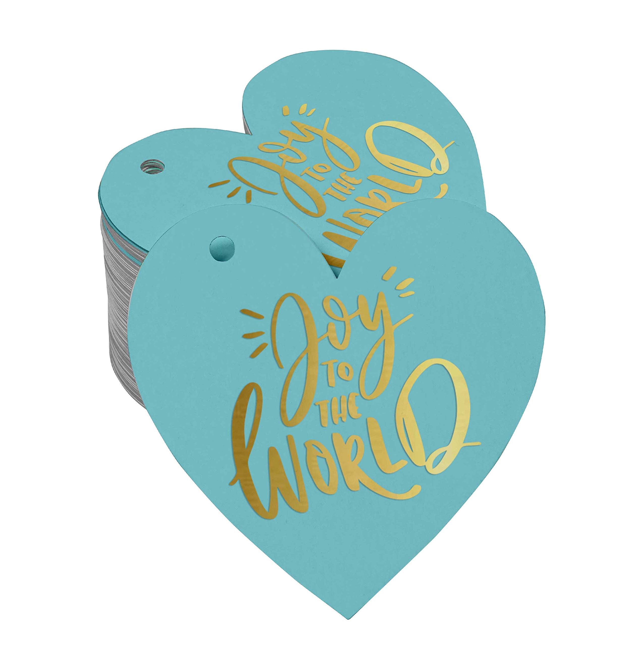 Joy to The World Baby Shower Bottle Tags - 50 Pack Gold Foil Favor Hang Tags for Champagne & Wine Bottles - Perfect for Baby Showers, Gender Reveals & Wedding Celebrations