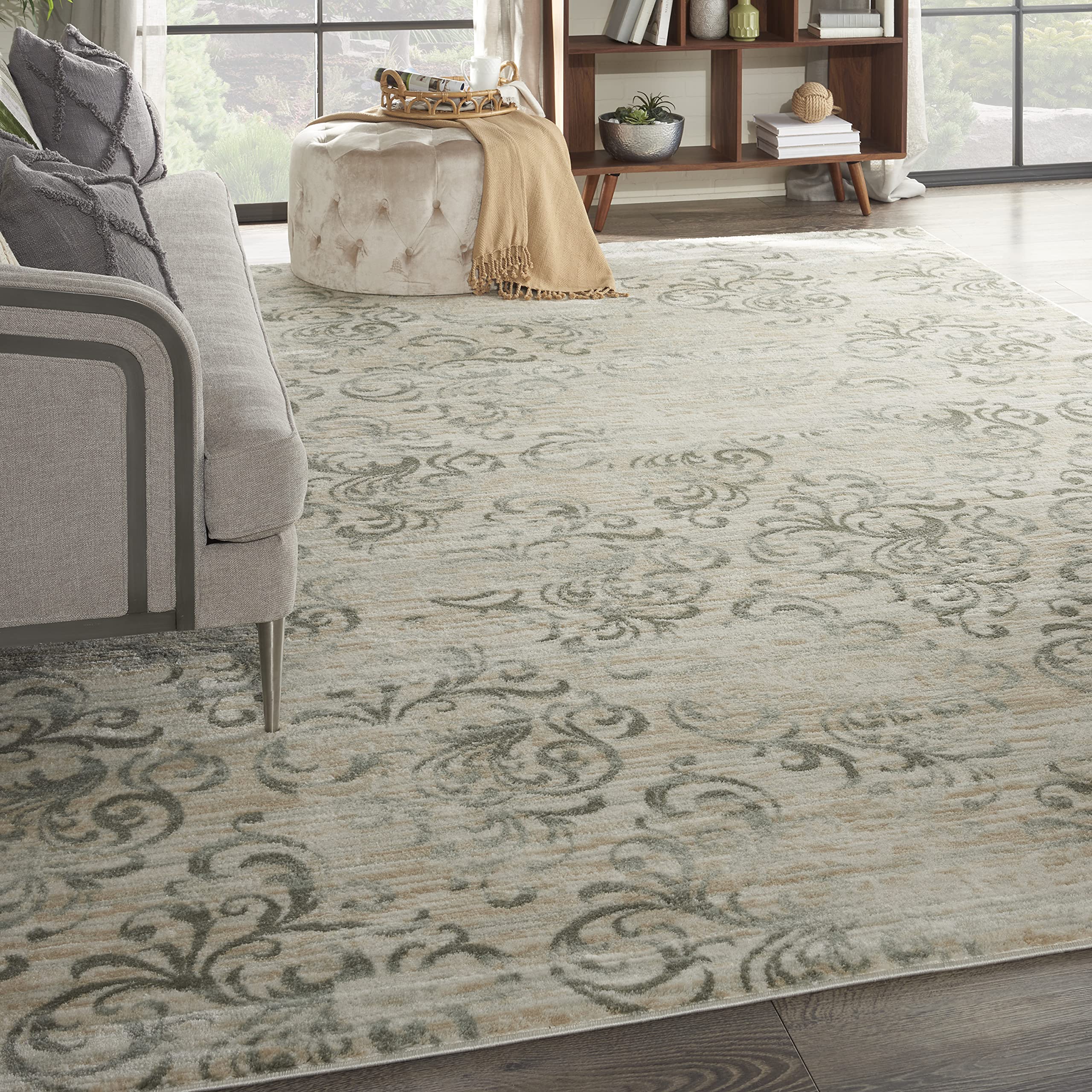 Nourison Euphoria Farmhouse & Country Bone 9' x 12' Area Rug - Easy Cleaning, Non-Shedding, Soft & Durable - Perfect for Bedroom, Living Room, Dining Room & Kitchen Decor (9x12) - Cozy Farmhouse Style for Family Gatherings & Relaxation