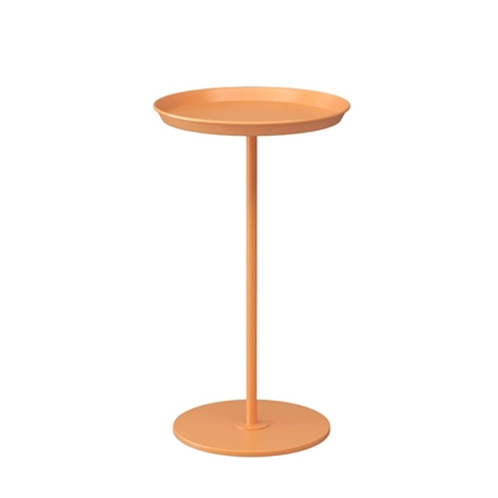 DJASM Metal Side Table - Small Round End Table for Sofa, Bedside, Living Room - Portable Coffee Table with Sturdy Frame (Orange, 30x54cm) - Perfect for Small Spaces, Apartments & Dorm Rooms