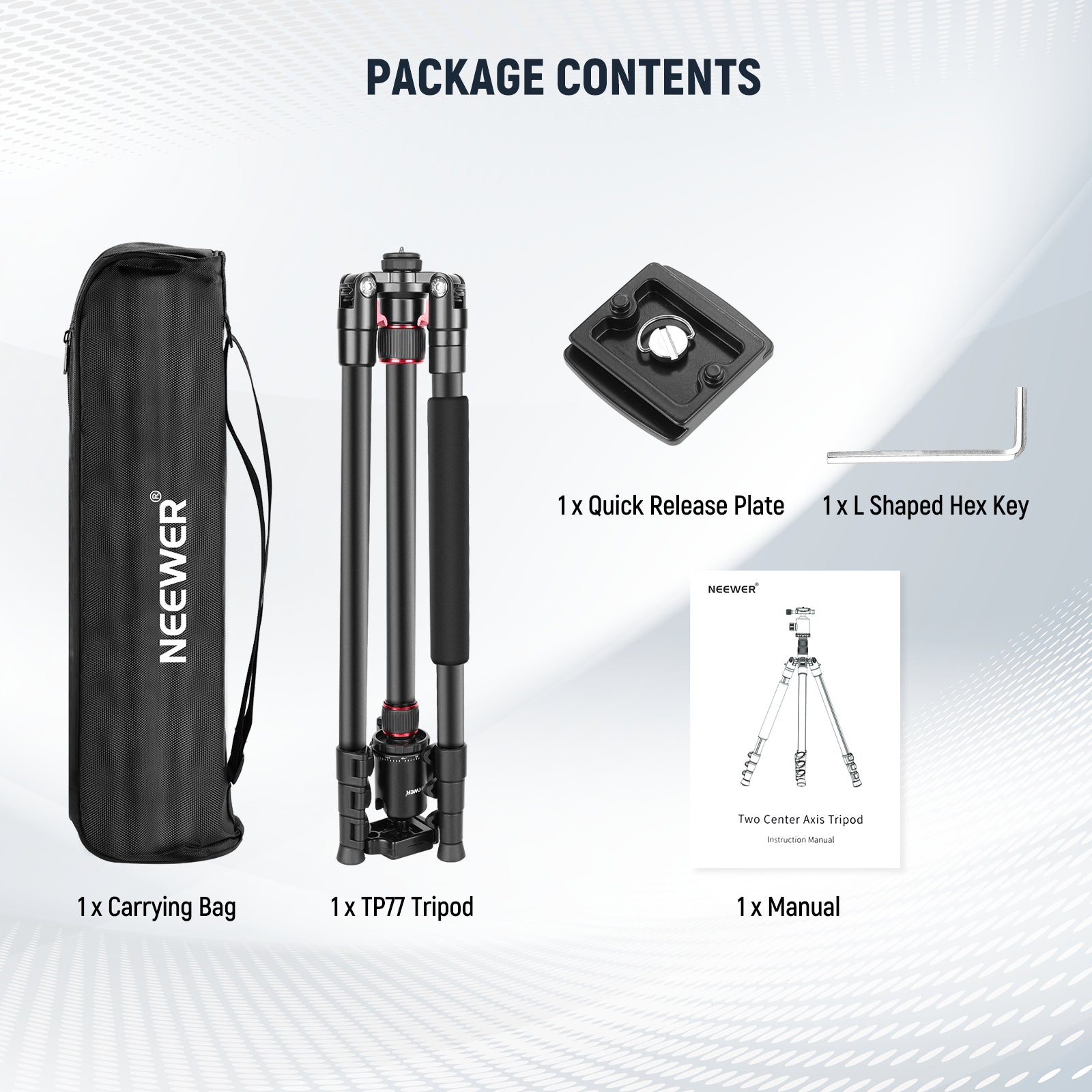 NEEWER TP77 77-Inch Lightweight Aluminum Camera Tripod & Monopod 2-in-1 with Quick Release Plate - Professional Photography, Vlogging, Travel & Outdoor Shooting