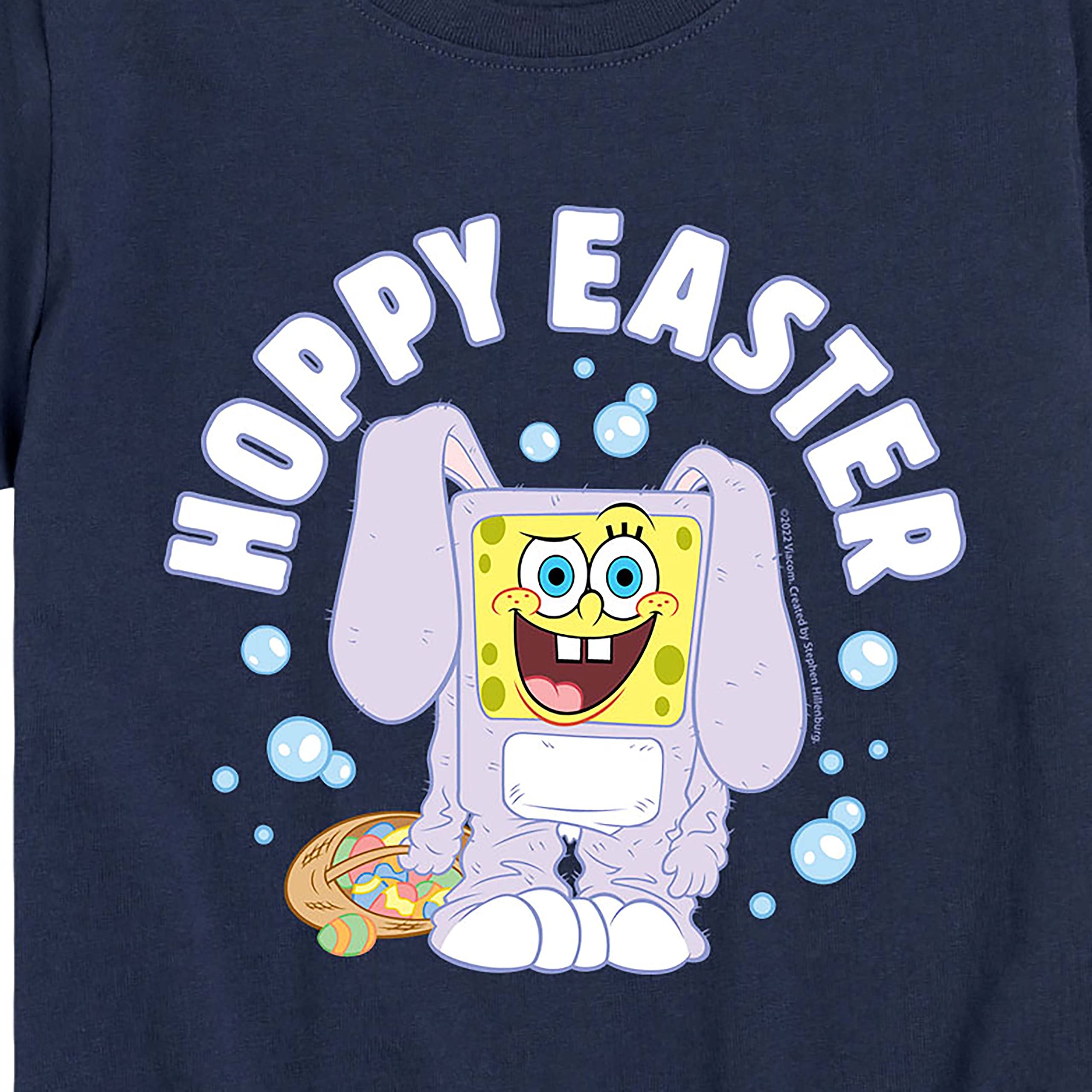 Spongebob Squarepants Easter Graphic T-Shirt for Toddler & Youth - HYBRID APPAREL Short Sleeve Cotton Tee - Perfect for Easter Celebrations, Birthday Gifts & Cartoon Lovers