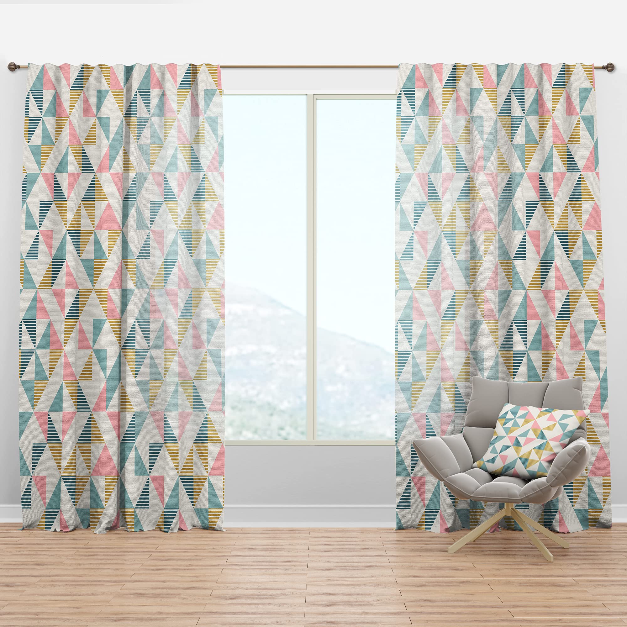 DesignQ Diamond Retro XI Thermal Insulated Curtains - Single Panel 52x108 - Elegant Bedroom & Living Room Drapes for Home Decor | Perfect for Energy Efficiency & Light Control