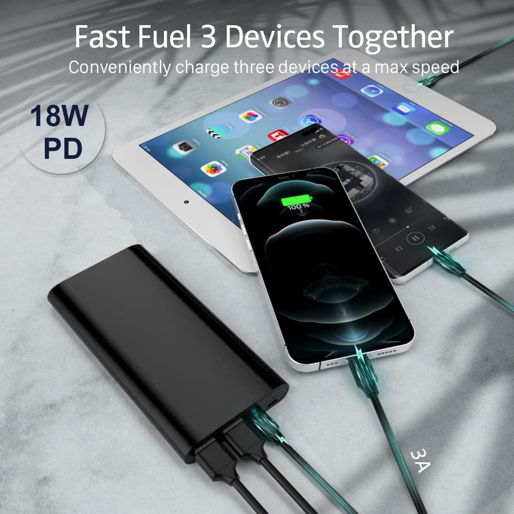 SHENMZ 26800mAh PD 18W USB C Portable Charger - Fast Charging Power Bank with 3 Outputs for iPhone 16/15/14/13/12/XR/SE, Samsung S23/S22, Google Pixel, LG & Android Phones - Perfect for Travel, Camping & Emergency Power Backup