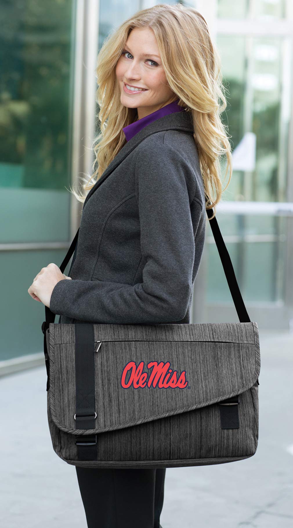 Premium Ole Miss Laptop Messenger Bag - University of Mississippi Oxford College Student Bookbag - Perfect for School, Work & Travel