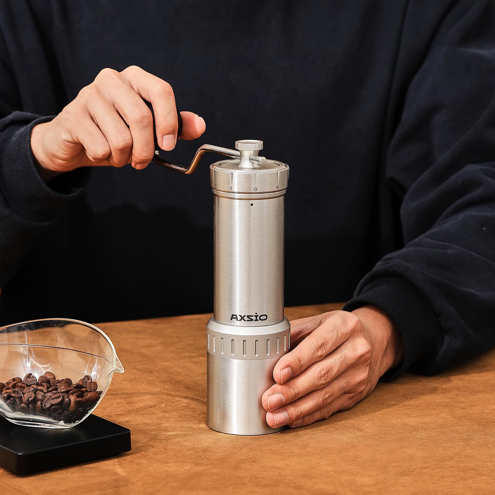 Premium Manual Coffee Grinder - Stainless Steel Conical Burr, Adjustable Coarseness, 35g Capacity for Espresso, French Press & Pour Over | Perfect for Home, Office & Travel Coffee Brewing