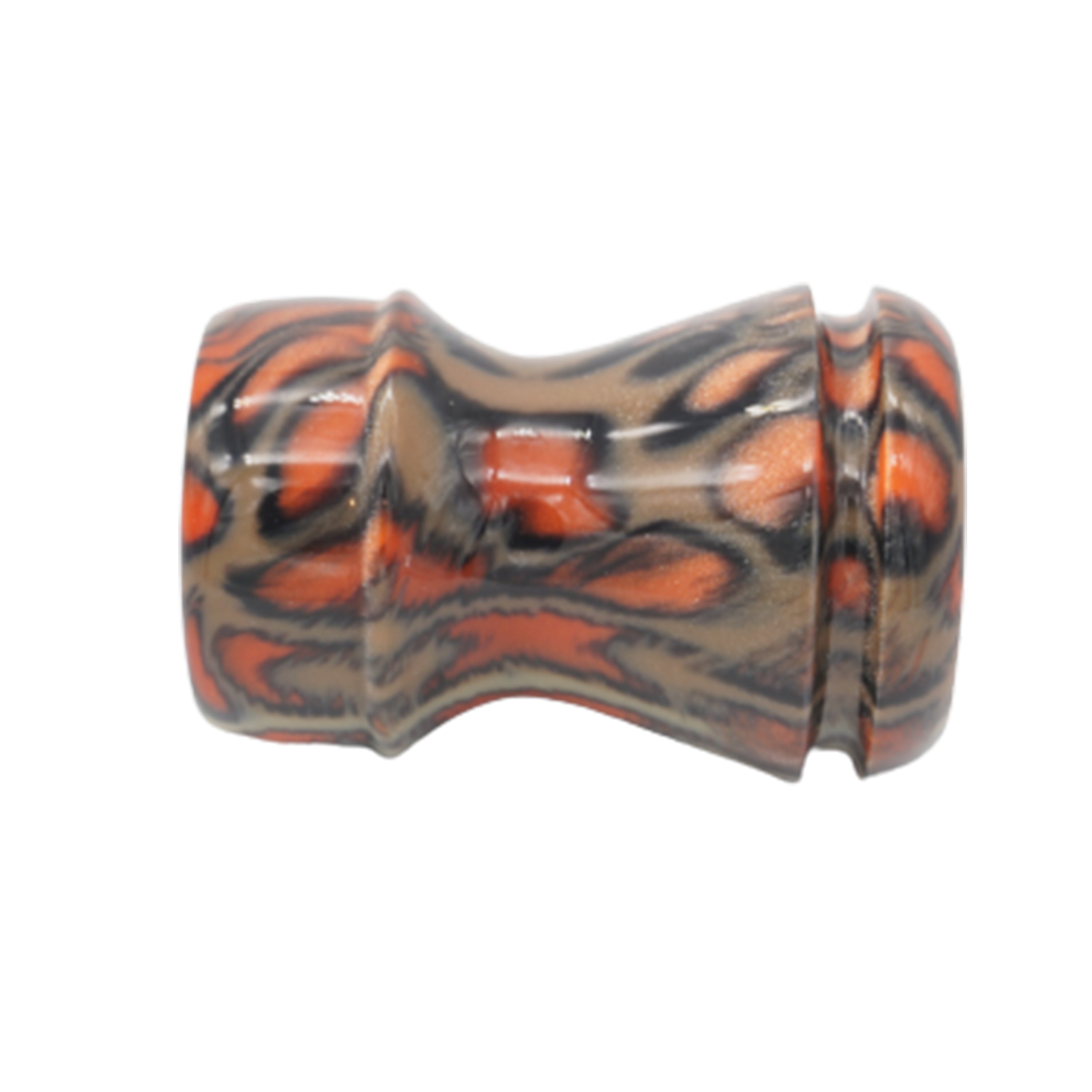 Premium Orange Tigris Perla Handmade Shaving Brush Handle - Fits 24mm & 26mm Knots - Perfect for Wet Shaving & Grooming Gifts for Men