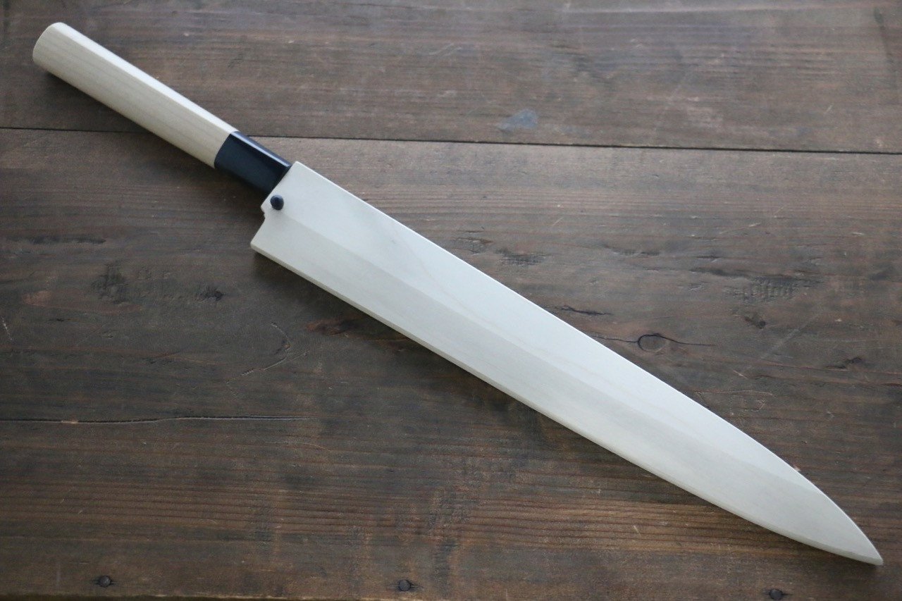 Premium Magnolia Saya Sheath for Yanagiba Sashimi Knife 210mm - Handcrafted Plywood Pin - Perfect for Japanese Cuisine & Sushi Preparation