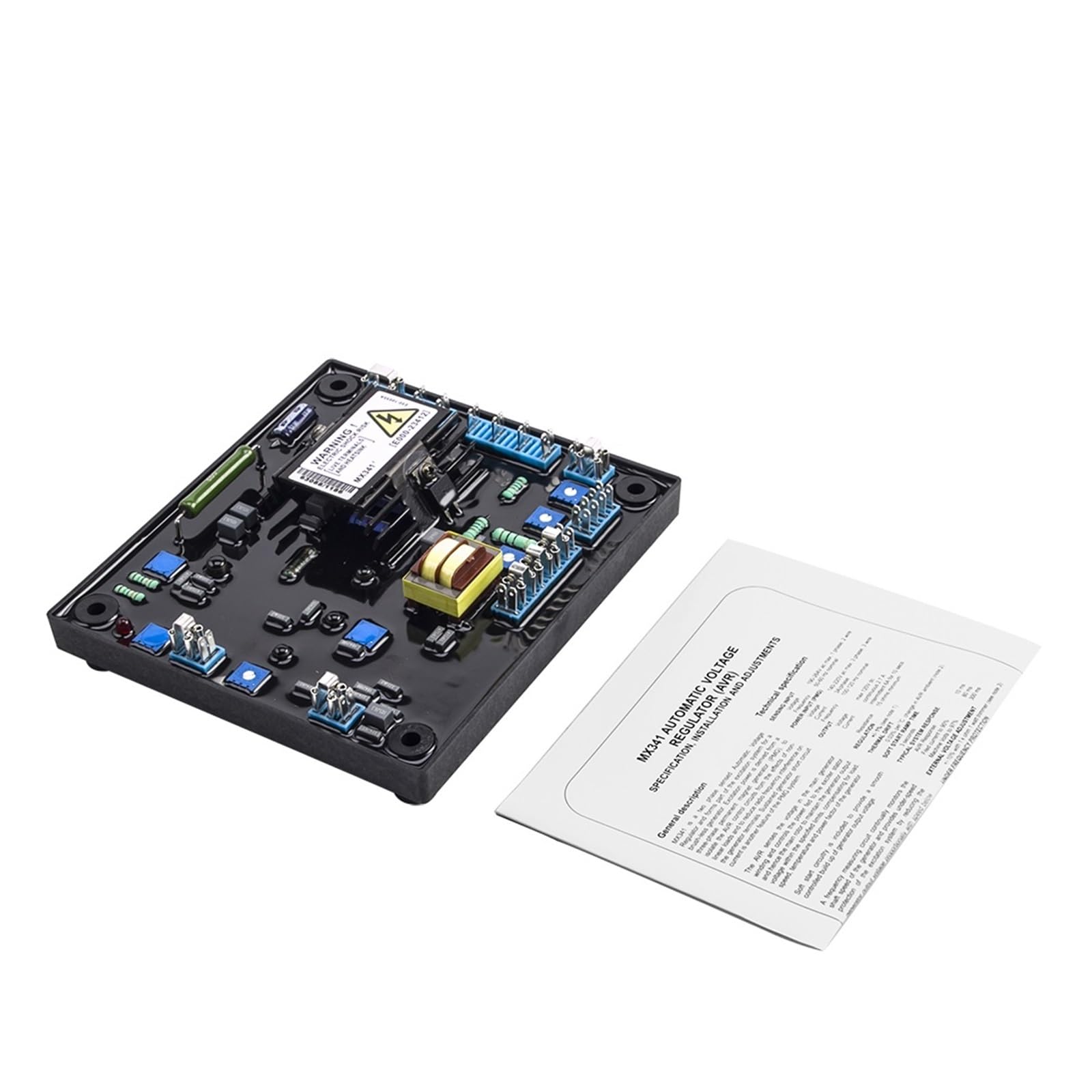 MX341-2 Automatic Voltage Regulator AVR PMG Permanent Magnet Generator Stabilizer Control Module Board for Genset Parts - Perfect for Power Backup Systems, Industrial Generators & Emergency Power Supply