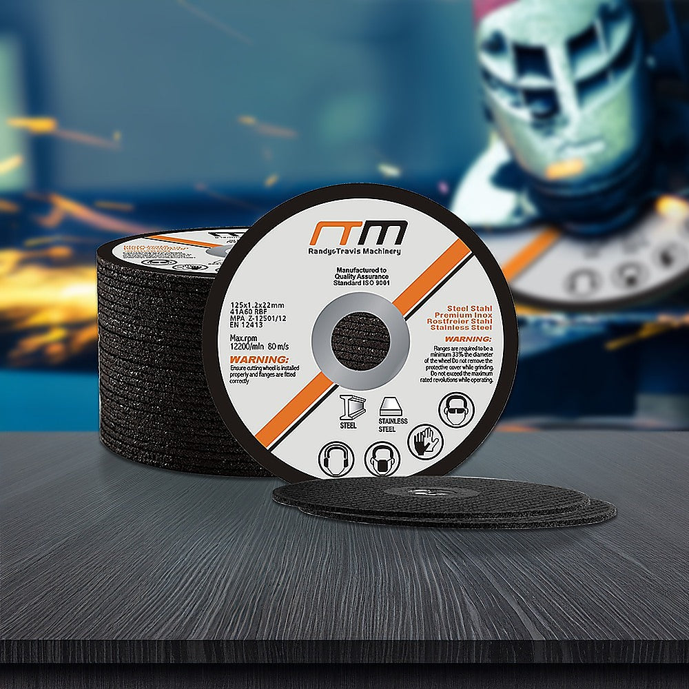 125mm 5-Inch Cutting Disc Wheel for Angle Grinder - 100 Pack | Metal & Concrete Cutting | Perfect for DIY Projects, Construction, and Metalworking