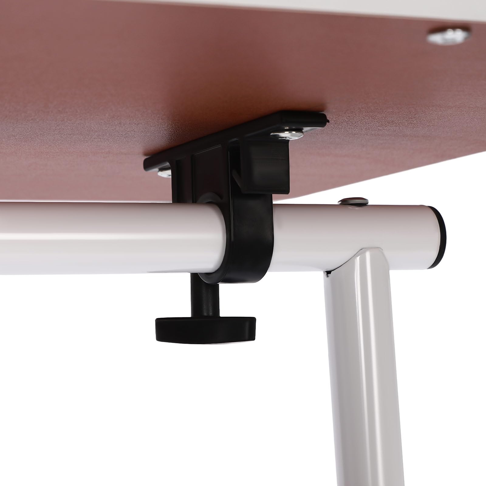 Height Adjustable Standing Desk with Wheels - 24 Inch Portable Rolling Computer Desk with Storage Bag, Mobile Laptop Cart (32-47 Inch Adjustable Height, 22lbs Capacity, White) - Perfect for Home Office, Small Spaces & Remote Work