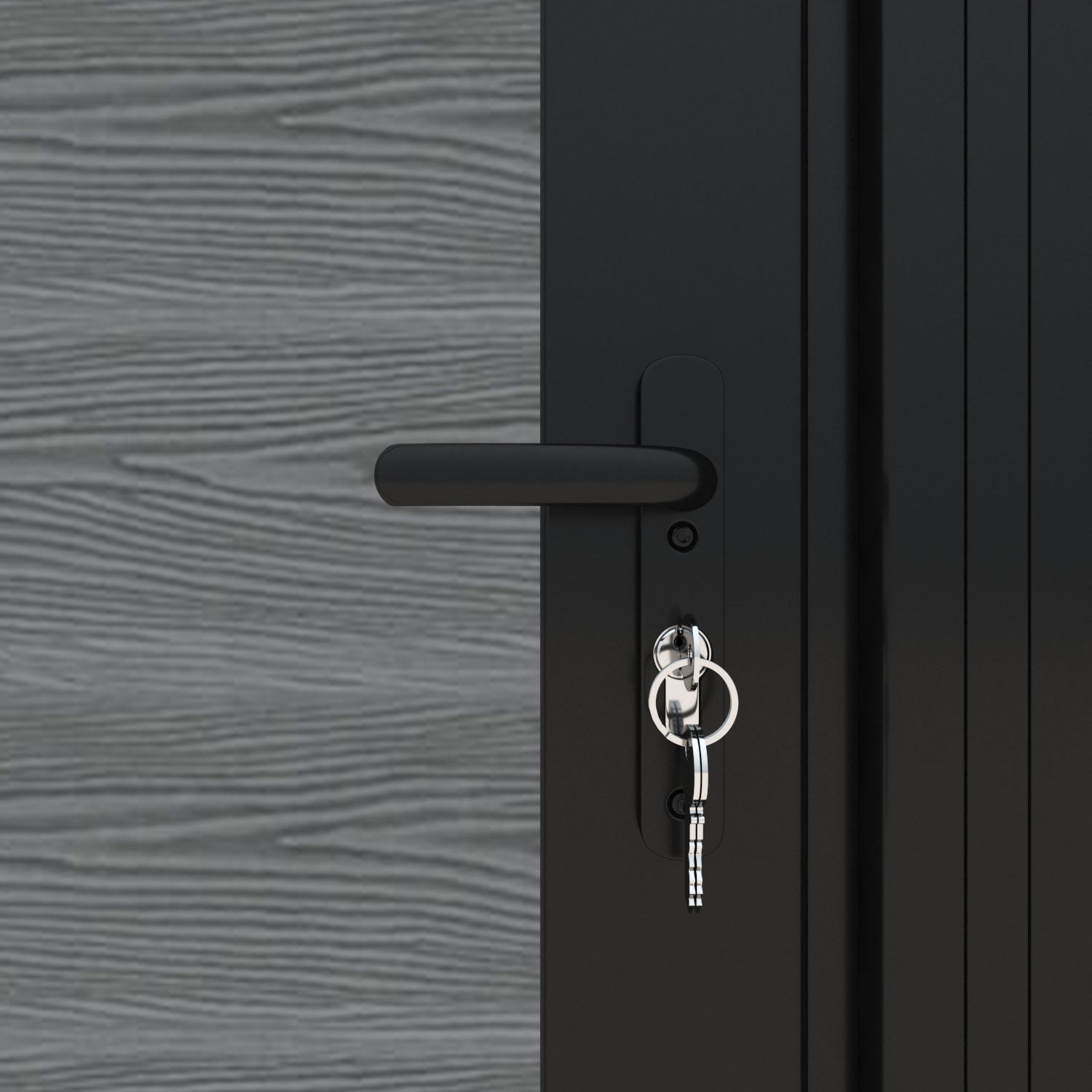 Classic Feather Straight Top Driveway Gate - Mid Grey with Middle Screen | Durable & Stylish Driveway Entrance Solution for Homes & Commercial Properties