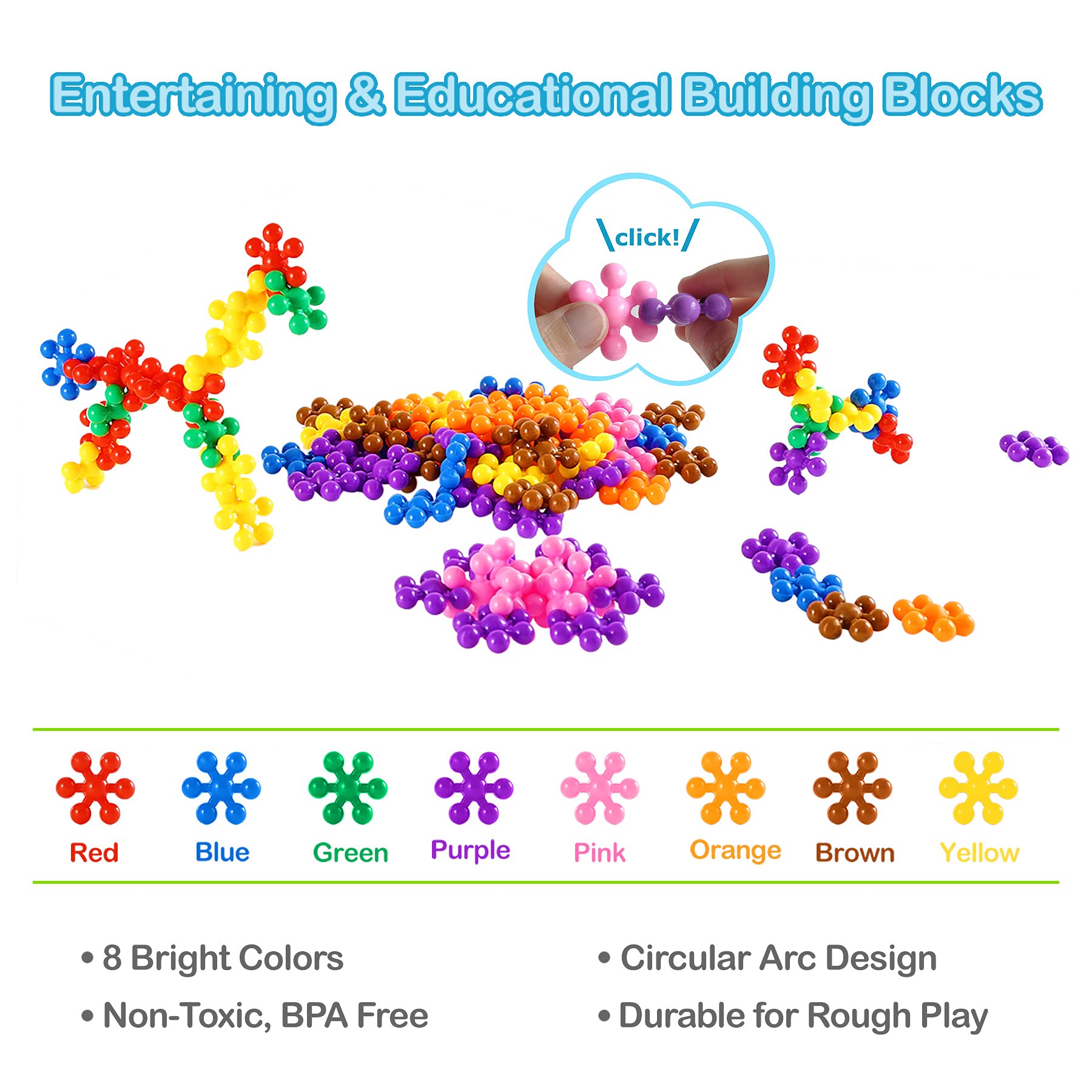 120-Piece Clip Connect STEM Building Blocks Set - 1.26