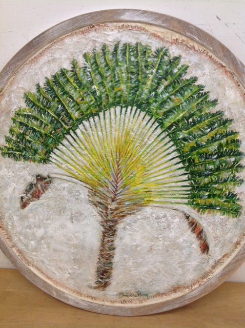 25 Round Traveler Palm Acrylic Coasters Set by D Perry - Perfect for Home, Office, Bar, and Outdoor Picnics