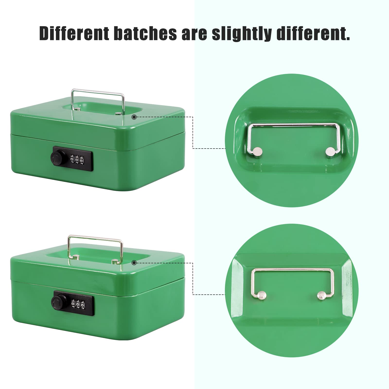 XYDLED Combination Lock Cash Box with Removable Money Tray - Medium 7.87