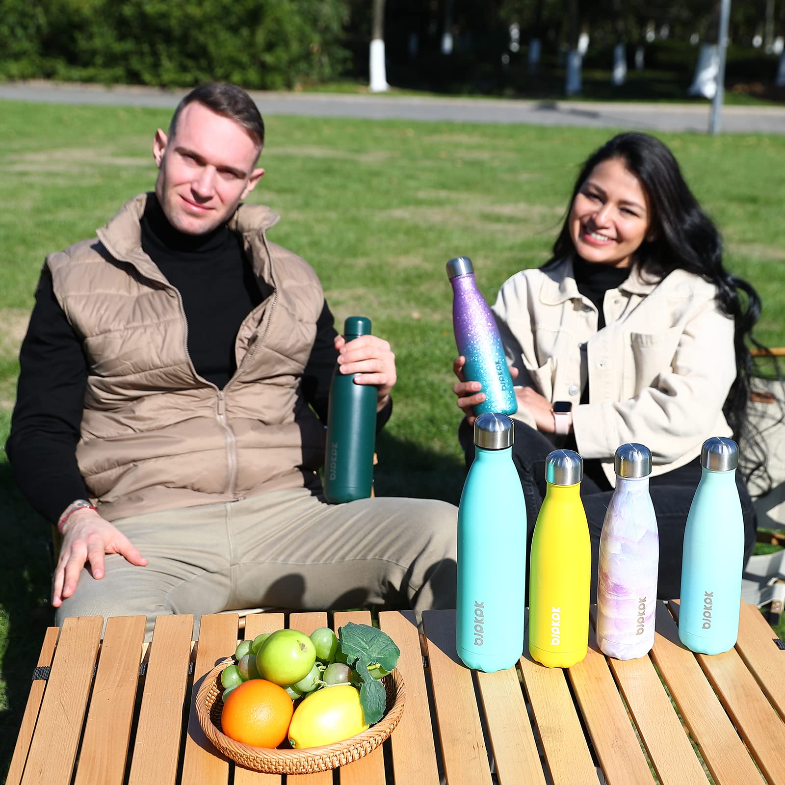 BJPKPK 17oz Insulated Stainless Steel Water Bottle - 24 Hours Cold & 12 Hours Hot Retention, BPA Free, Leak Proof, Perfect for Gym, Hiking, Travel & Outdoor Activities (Mint Green)
