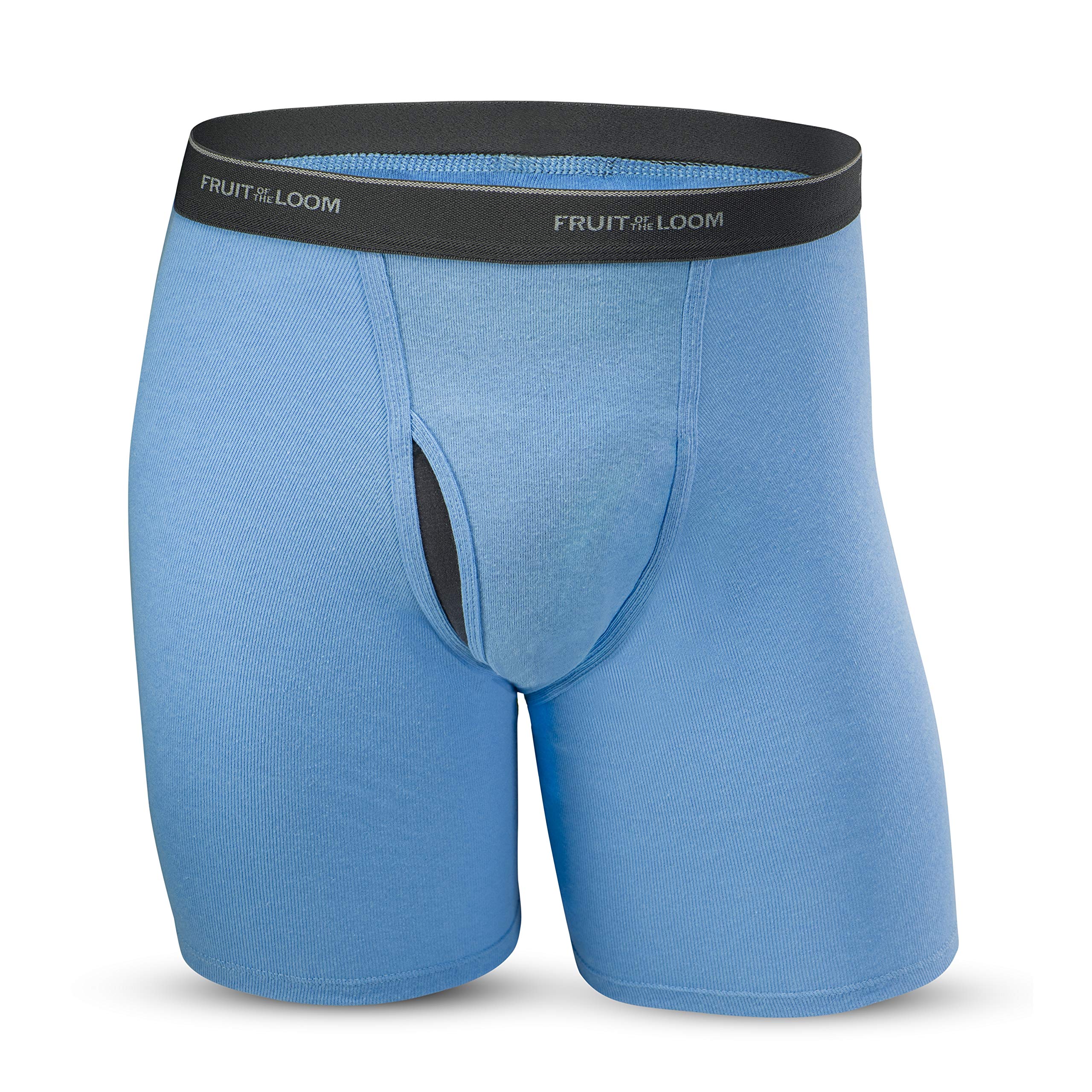 Fruit of the Loom Men's No Ride Up Boxer Briefs - Soft Cotton Underwear with Comfort Fit & Anti-Ride Up Design for Everyday Wear, Workout & Active Lifestyle