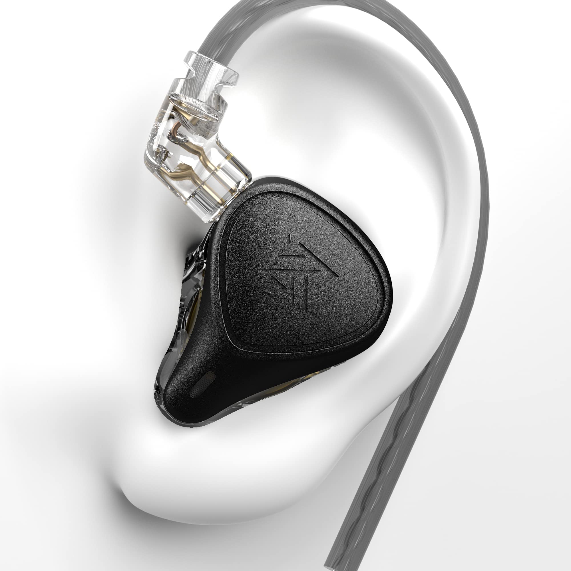 KZ ZEX Pro Triple Driver Hybrid HiFi In-Ear Earphones - Electret Electrostatic, Dynamic & Balanced Armature Drivers - Detachable Silver-Plated Cable (No Mic, Pink Gold) - Perfect for Audiophiles, Music Lovers & Studio Monitoring