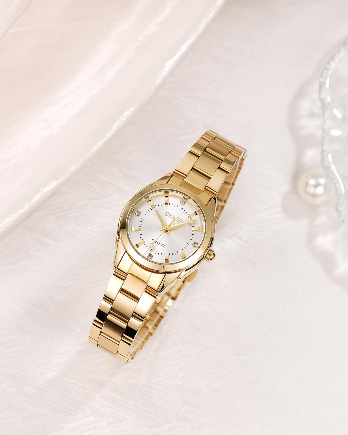 Elegant Minimalist Women's Analog Quartz Watch - Classic Stainless Steel Dress Watch for Ladies & Girls | Perfect for Office, Party & Everyday Wear