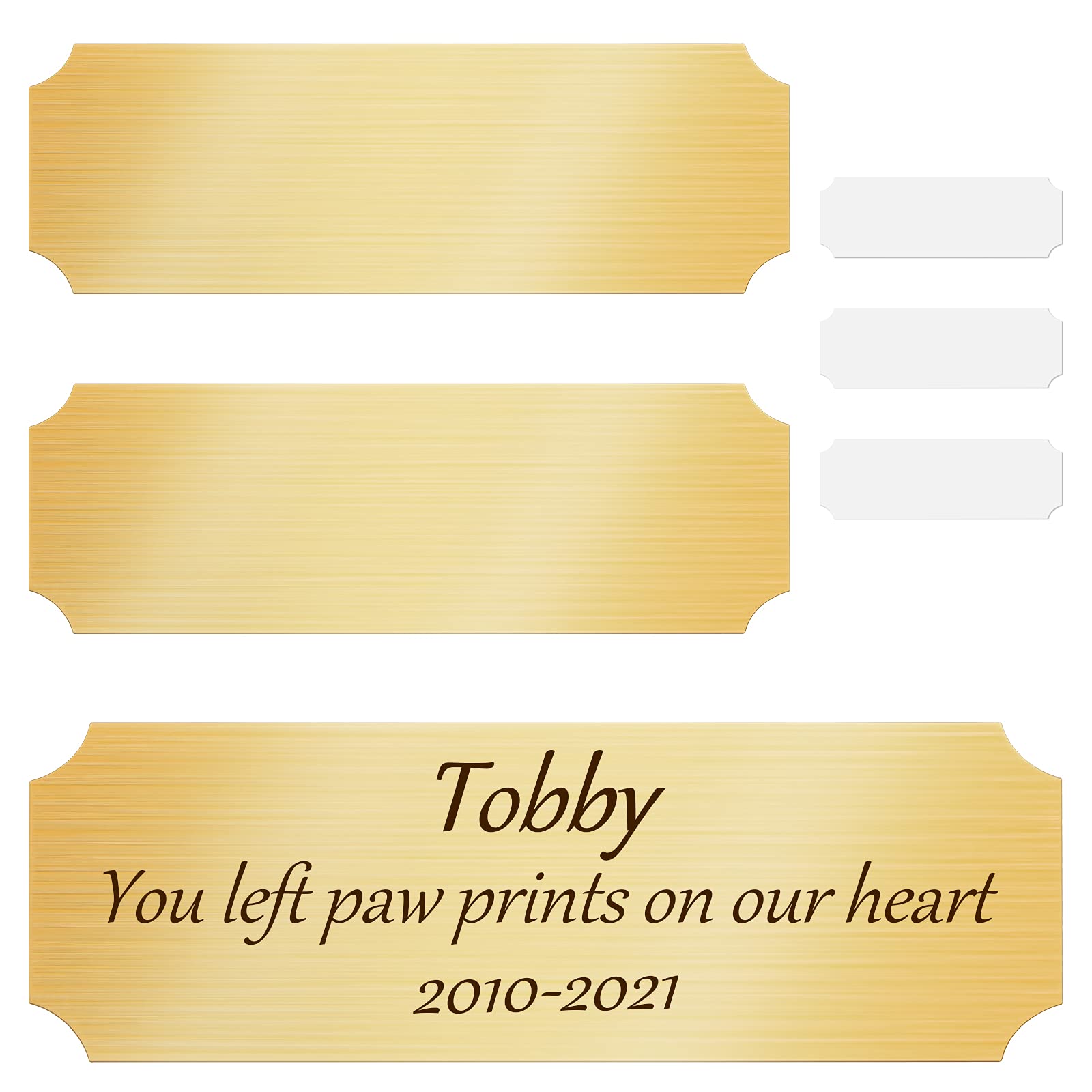 Personalized Sublimation Name Plates - DIY Gold Aluminum Picture Frames for Pets, Memories & Art - 3x1 Inch Custom Name Tags with Double-Sided Stickers - Perfect for Home Decor, Dog Memorials & Gift Giving (Set of 3)