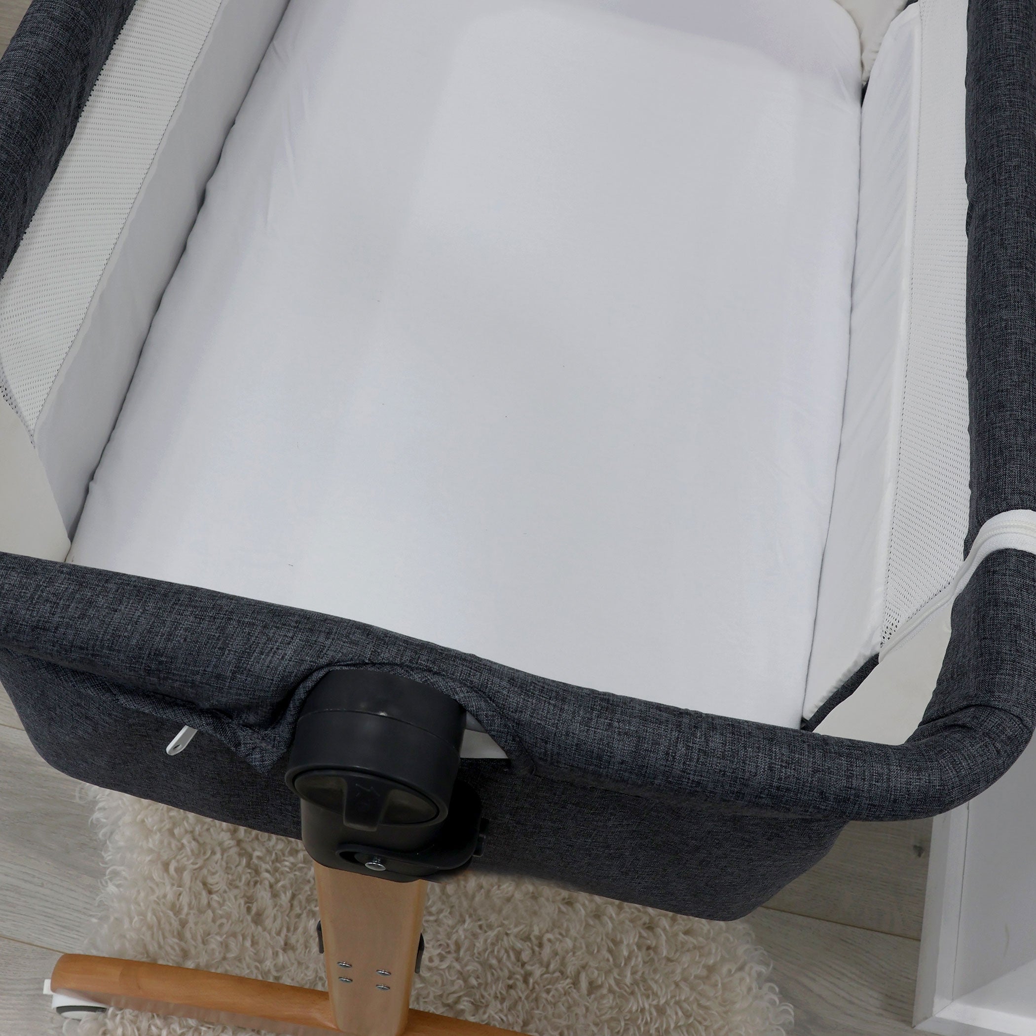 Premium 2-Pack Bamboo White Jersey Fitted Sheets for Co-Sleeper & Bedside Bassinet - Soft Breathable Crib Sheets for Baby Nursery, Daycare & Travel