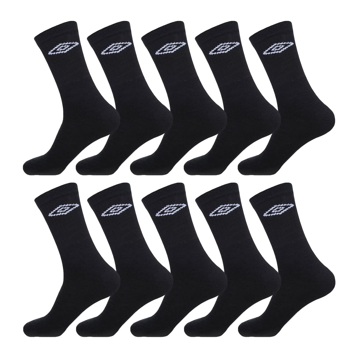 Umbro Men's Athletic Socks - Breathable Cushioned Sports Socks for Running, Gym & Basketball - Pack of 6 Pairs (Black/White) - Perfect for Workouts, Training & Everyday Comfort