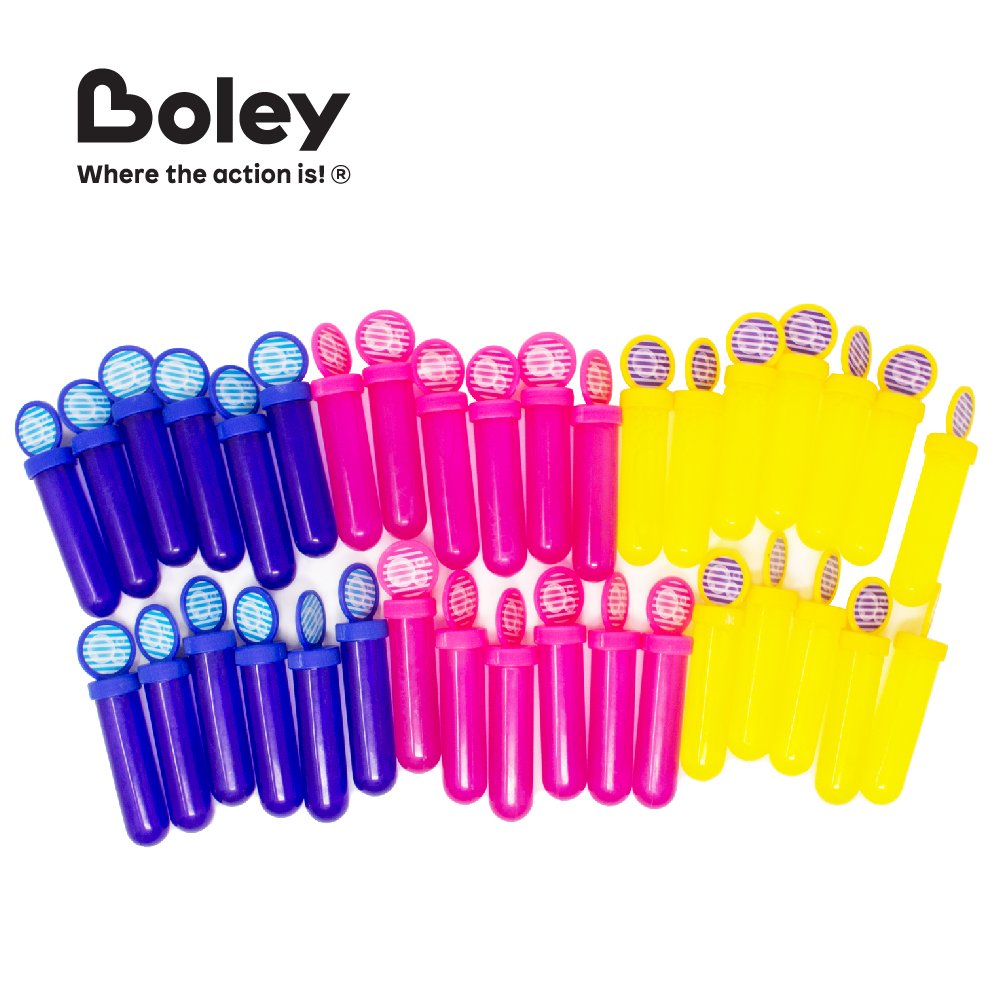 Boley 36-Pack Bubble Sticks for Kids - Assorted Blue, Yellow & Pink Bubble Wands - Bulk Party Favors, Stocking Stuffers, Outdoor Play & Birthday Gifts