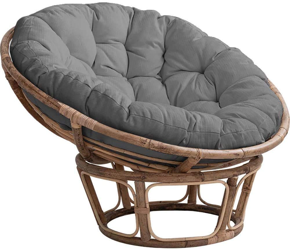 LIUSHI Round Papasan Chair Cushion - Overstuffed Egg Nest Swing Cushion, Waterproof Outdoor Hanging Basket Seat Pad for Patio, Garden & Relaxation