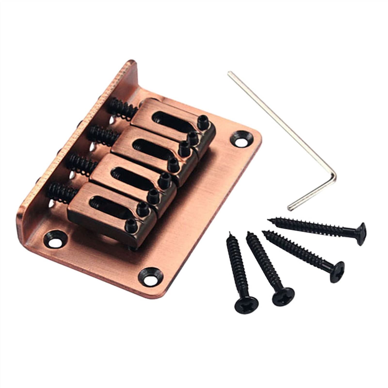 1 Pack 4-String Electric Guitar Bridge Tailpiece with Screws & Wrench - Replacement Part for DIY Guitar Repair & Setup | Perfect for Gibson, Fender & Les Paul Style Guitars