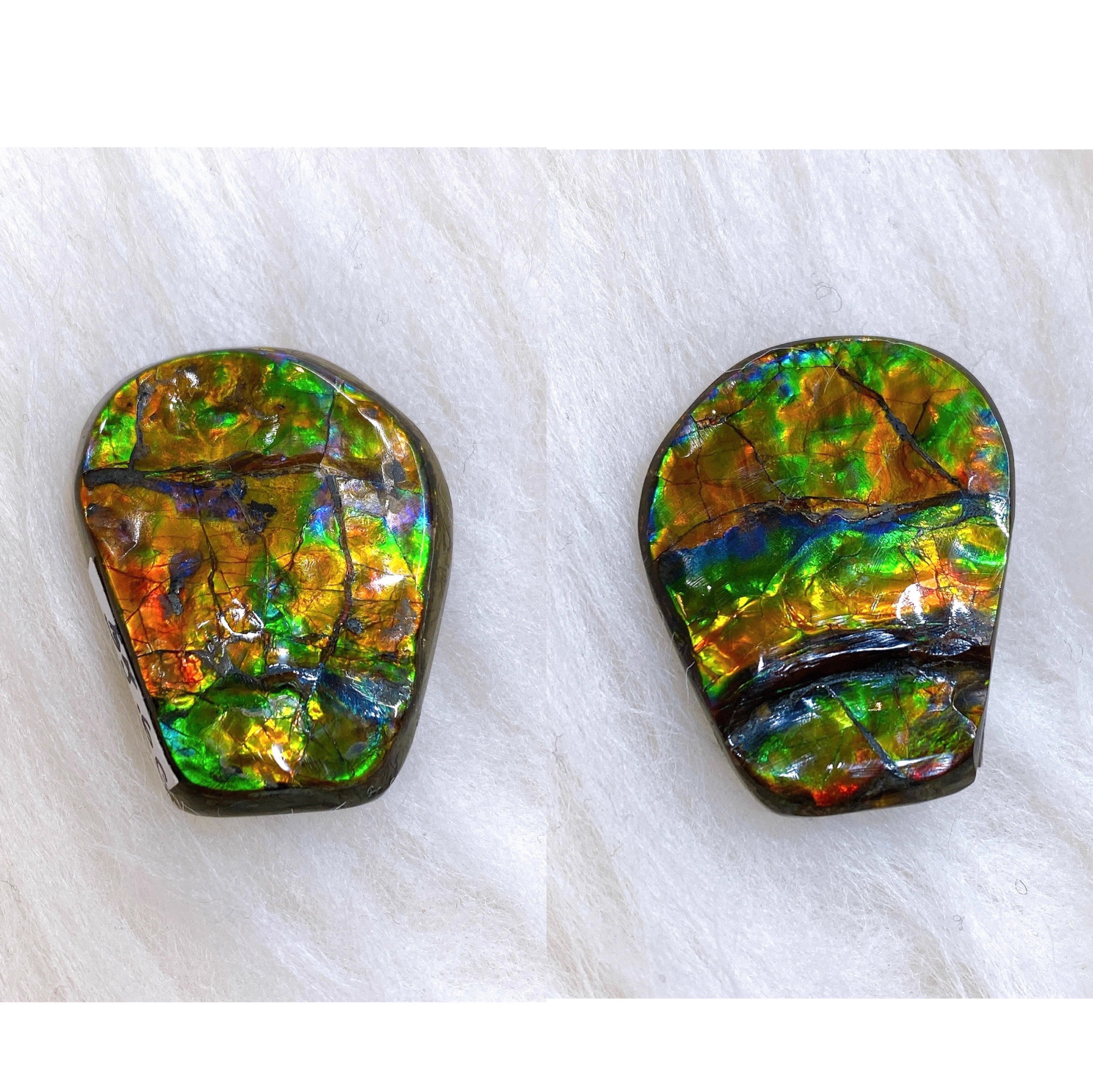 Natural Double Sided Freeform Ammolite Gemstone Specimen - Rare Iridescent Jewelry Making Material for Pendants, Rings & DIY Crafts (DSFF2207) - Perfect for Mineral Collectors & Unique Gift Ideas