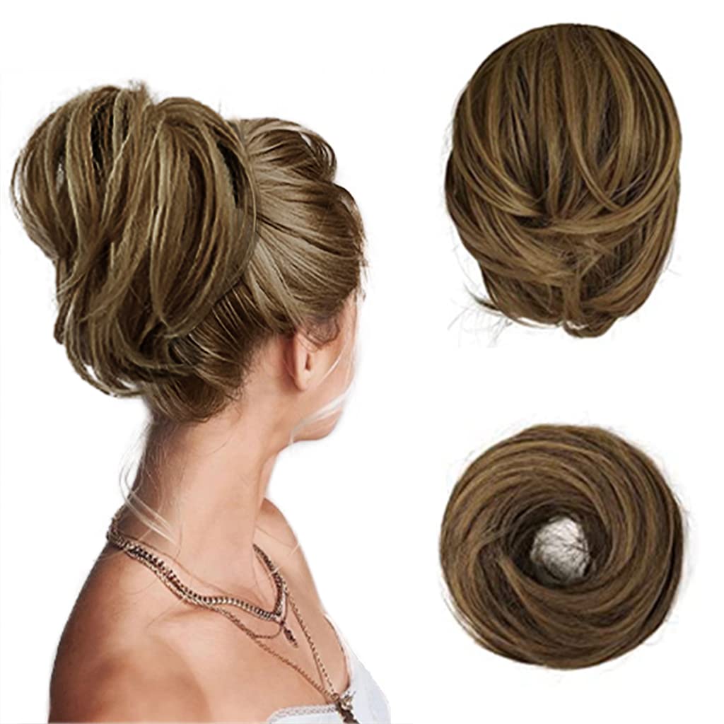 Straight Hair Bun Ponytail Extension - Elastic Scrunchie Hair Tie for Women | Perfect for Workout, Office & Everyday Hairstyles