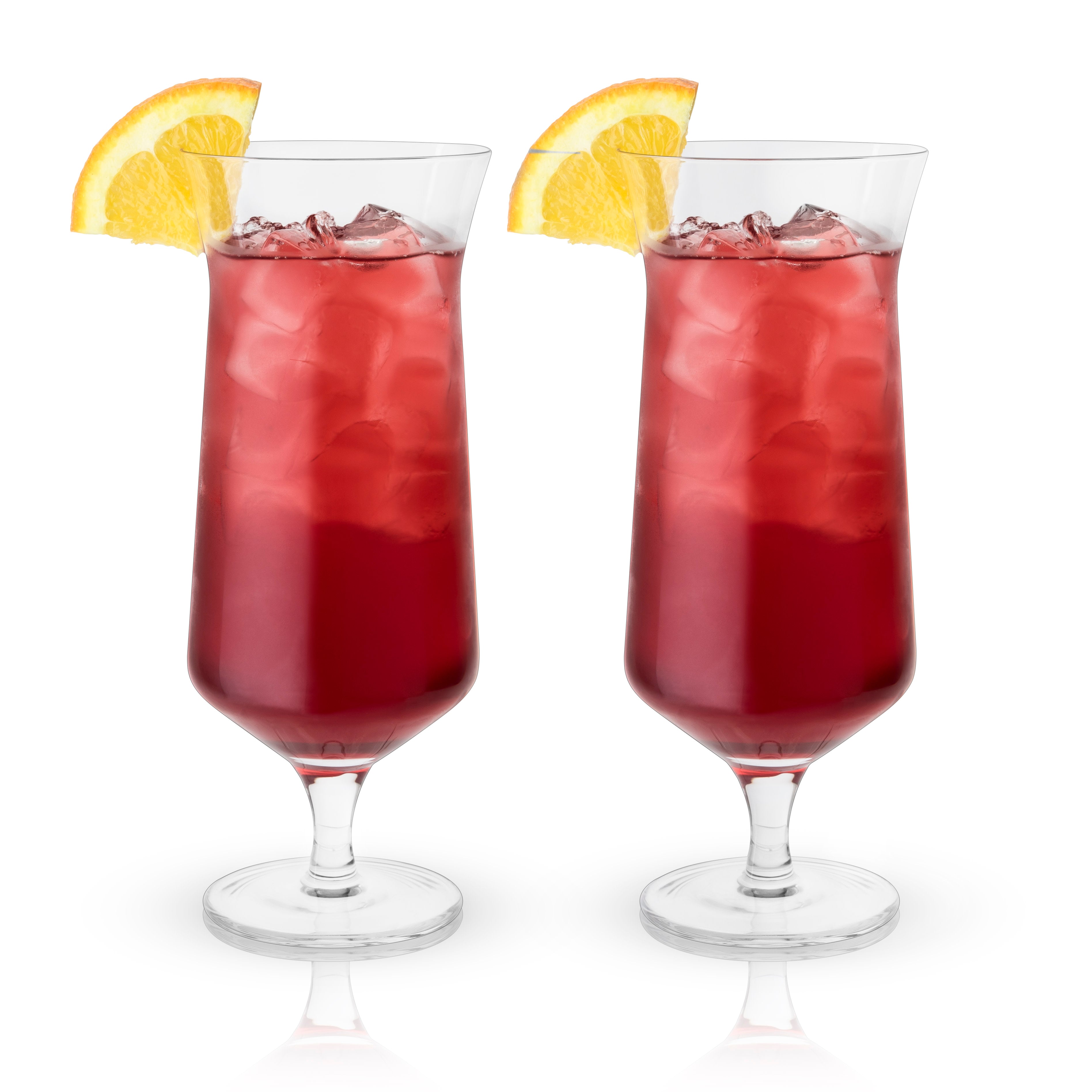 Raye Angled Crystal Hurricane Glasses Set of 2 - Elegant Stemware for Wine, Cocktails & Home Decor - Perfect for Dinner Parties, Weddings & Holiday Entertaining