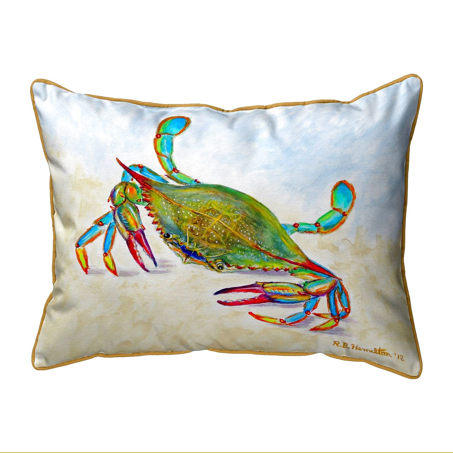 Betsy Drake HJ1026 Decorative Throw Pillow 16x20 Inches - Soft Multi-Color Cushion for Sofa, Bed, Living Room & Home Decor